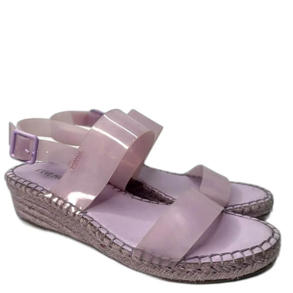 Steve Madden Girls Sandals 4 Wedge Jelly School Festival Vacation Purple Lilac